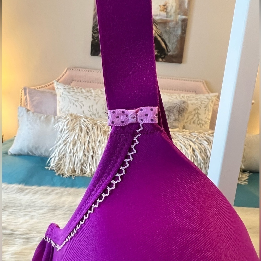 New ELOMI BIJOU Purple 42 F Underwire Banded Molded Bra EL8730 Adjustable Back - Picture 6 of 12
